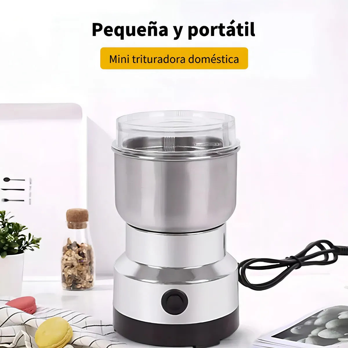 Molino Eléctrico Multiuso para Café y Especias – Potencia y Precisión en Segundos